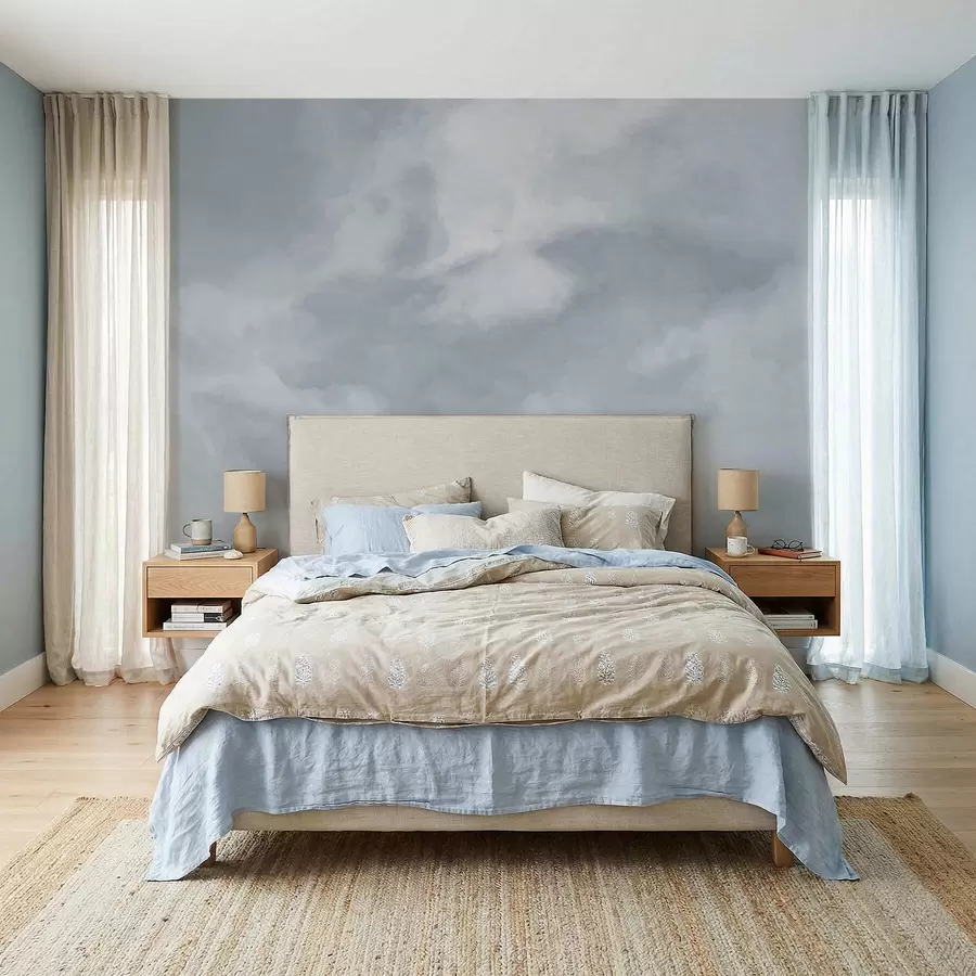 wall murals Мекана облачна позадина у светло сивим тоновима w05426v1