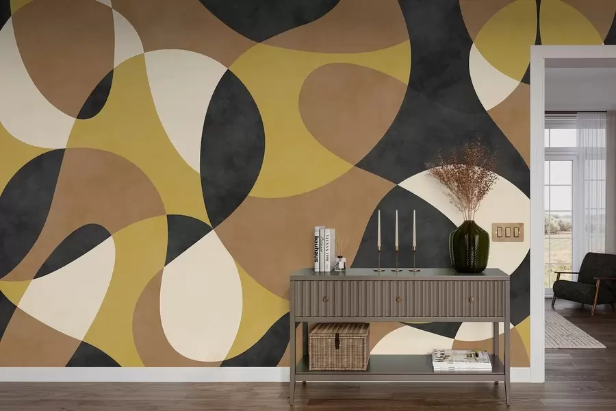 wall murals Апстрактни узорак са течним облицима и контрастом w05149