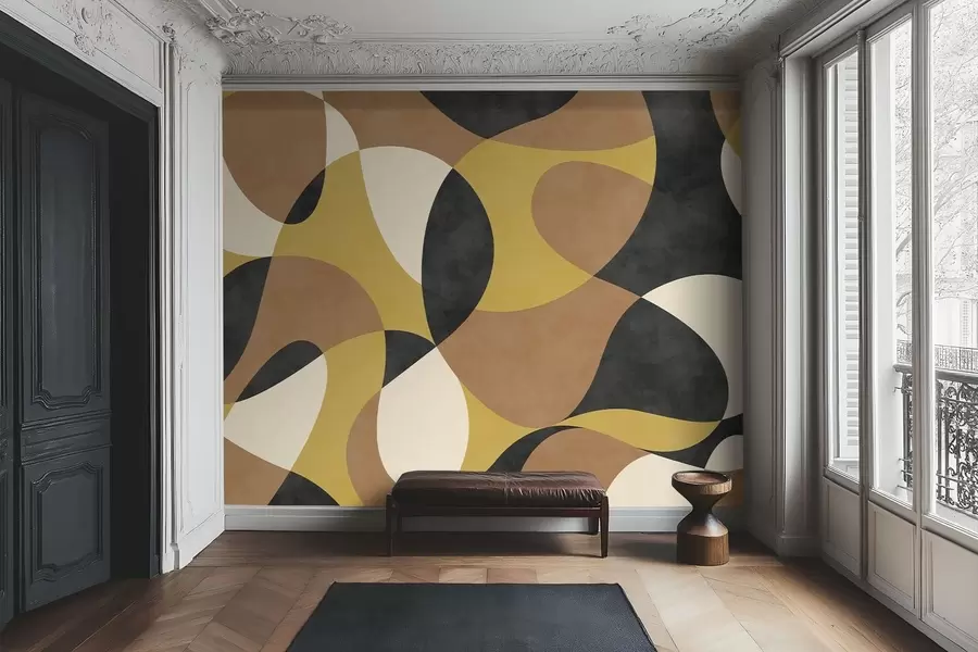 wall murals Апстрактни узорак са течним облицима и контрастом w05149
