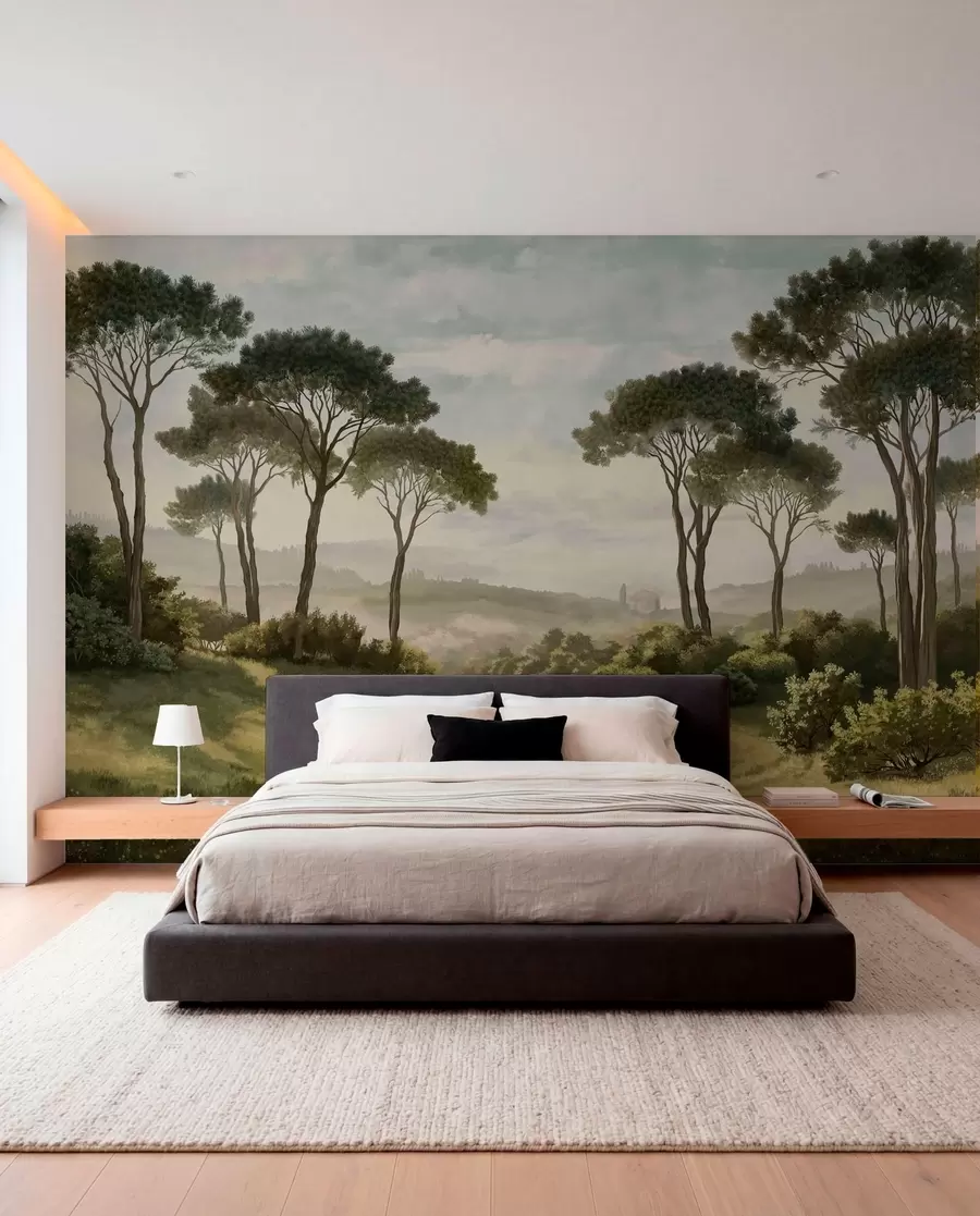 wall murals Borovi pod oblačnim nebom w05122v1