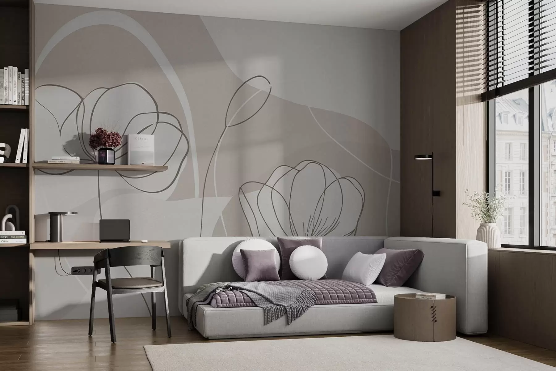 wall murals Минималистичко цвеће w09779