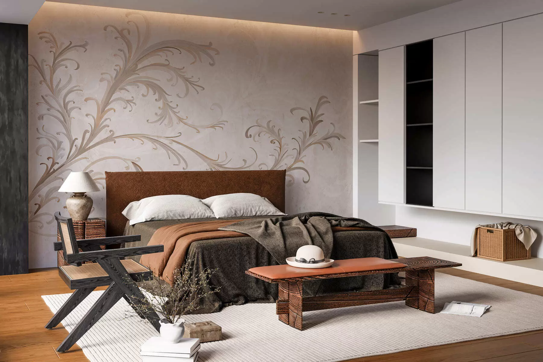 wall murals Винтаж украси на гранџ зиду w05490