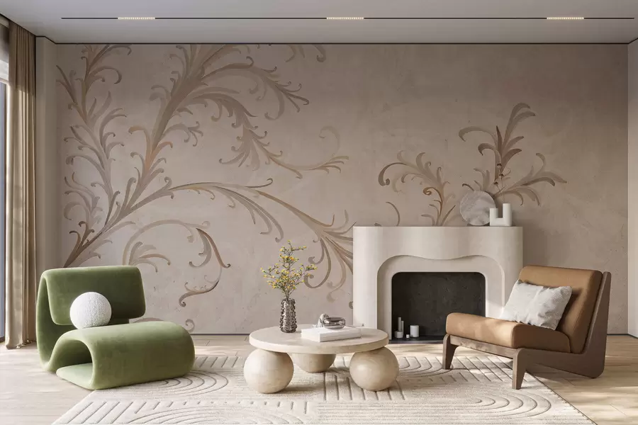 wall murals Винтаж украси на гранџ зиду w05490