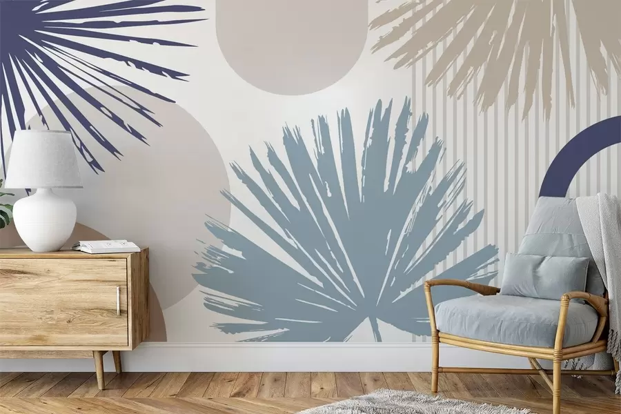 wall murals Апстракција са биљним и геометријским силуетама w05505v1