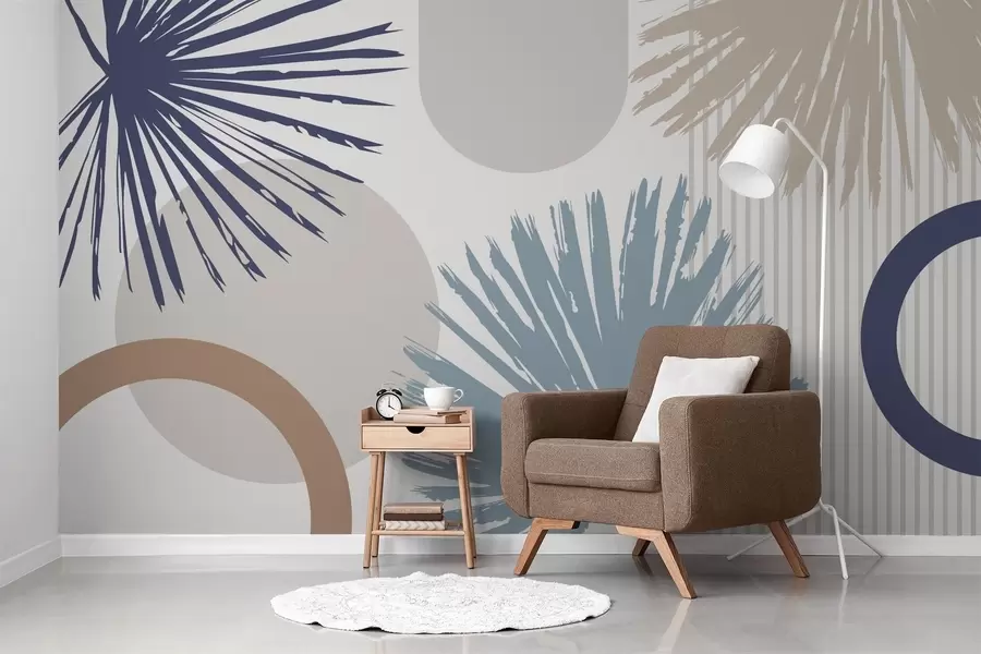 wall murals Апстракција са биљним и геометријским силуетама w05505v1