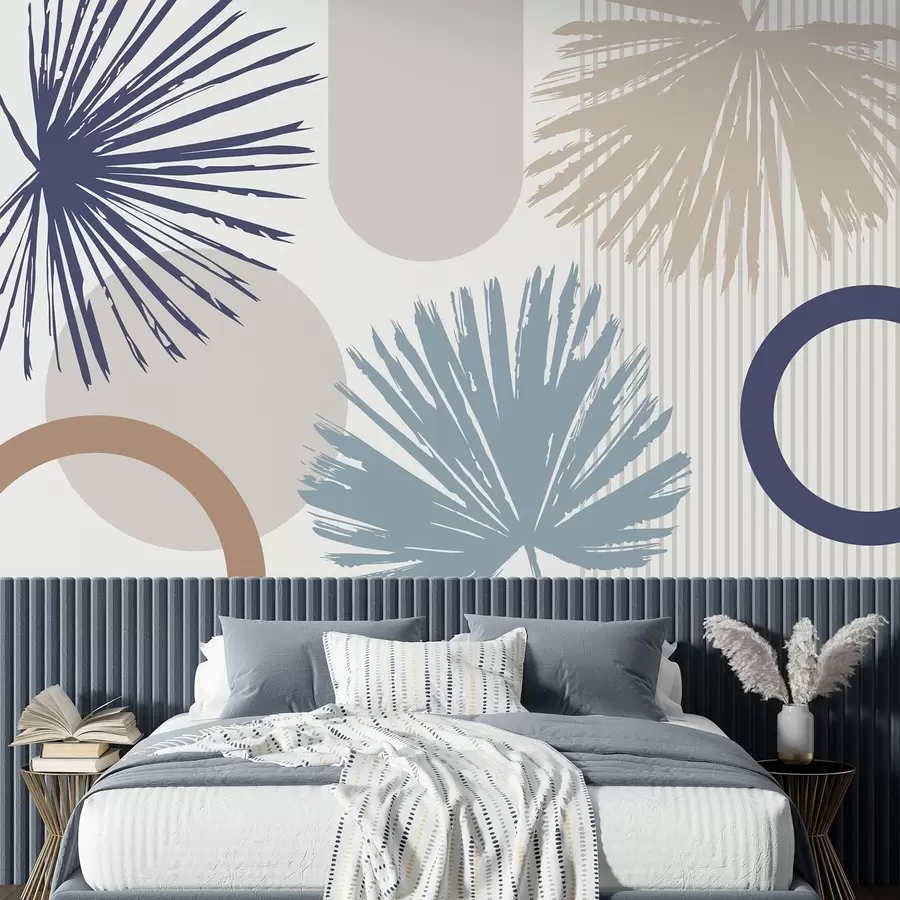 wall murals Апстракција са биљним и геометријским силуетама w05505v1