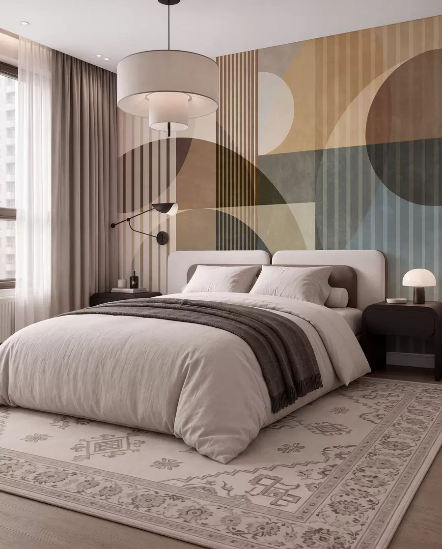 wall murals Oker lukovi i tanke pruge w09834
