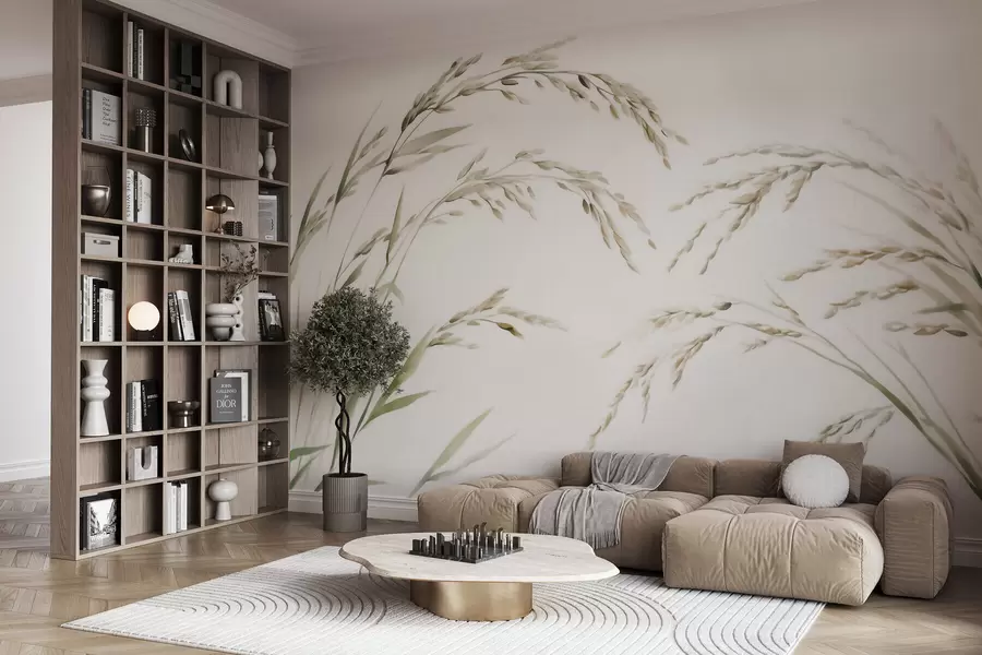 wall murals Нежне житарице у пастелним тоновима са меким ефектом акварела w09712