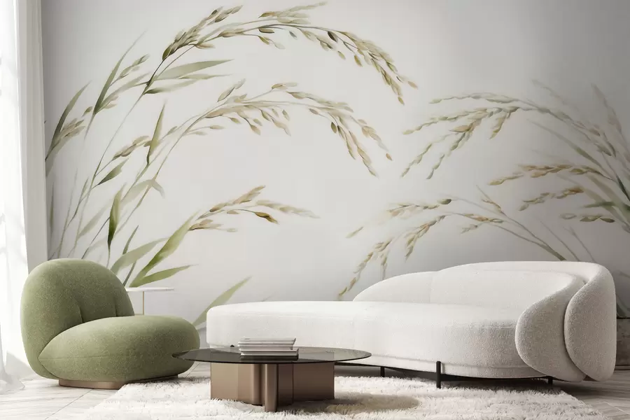 wall murals Нежне житарице у пастелним тоновима са меким ефектом акварела w09712