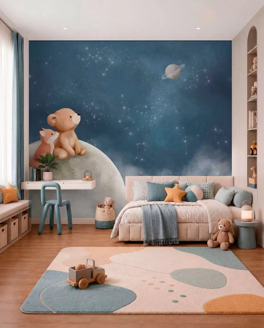 wall murals Meda i lisica na Mjesecu w05431