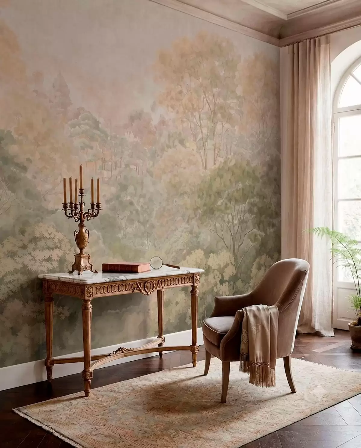 wall murals Šuma u maslinastim tonovima w05433