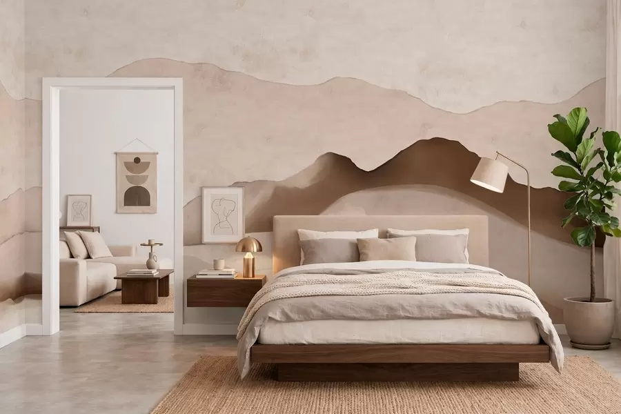 wall murals Апстрактне планине у јапанском и минималистичким стиловима w05434