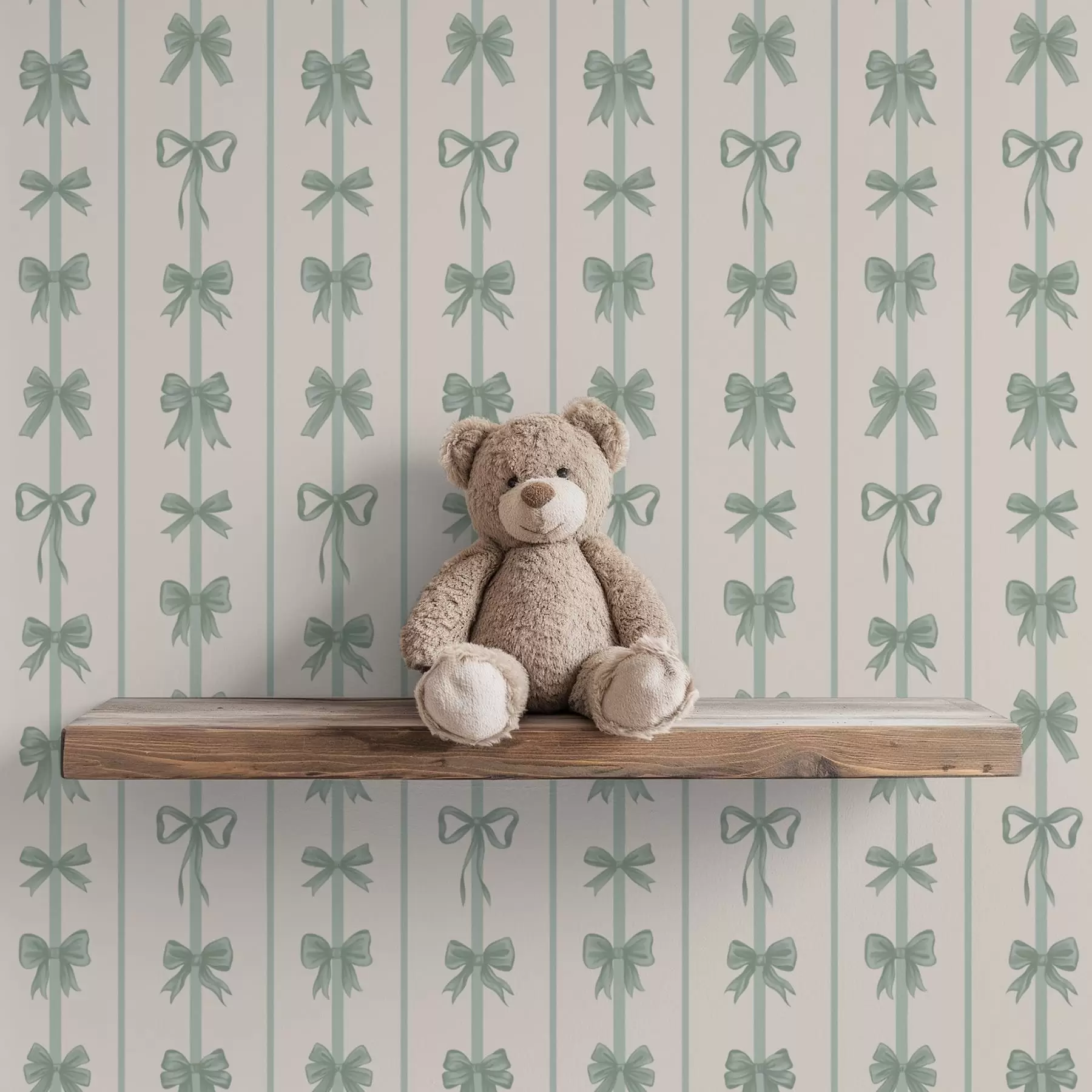 wall murals Зелене машне у пругама на беж позадини a01075v1