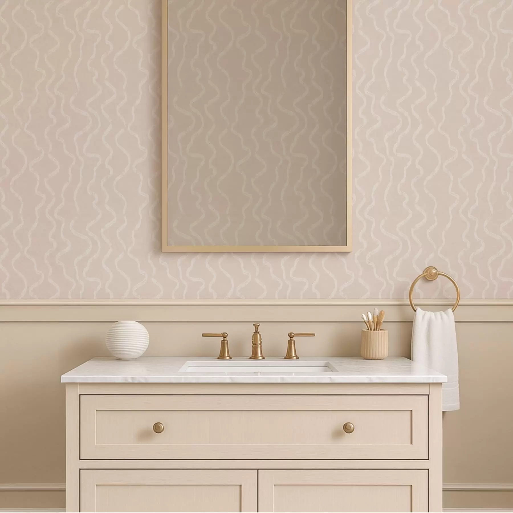wall murals Таласасти светлосни узорак на беж позадини a01167