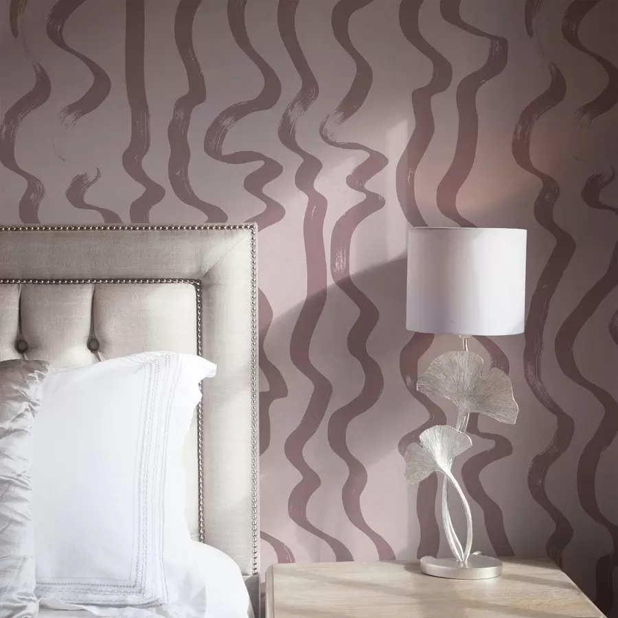 wall murals Ружичасте таласасте линије на светлој позадини a01168v3