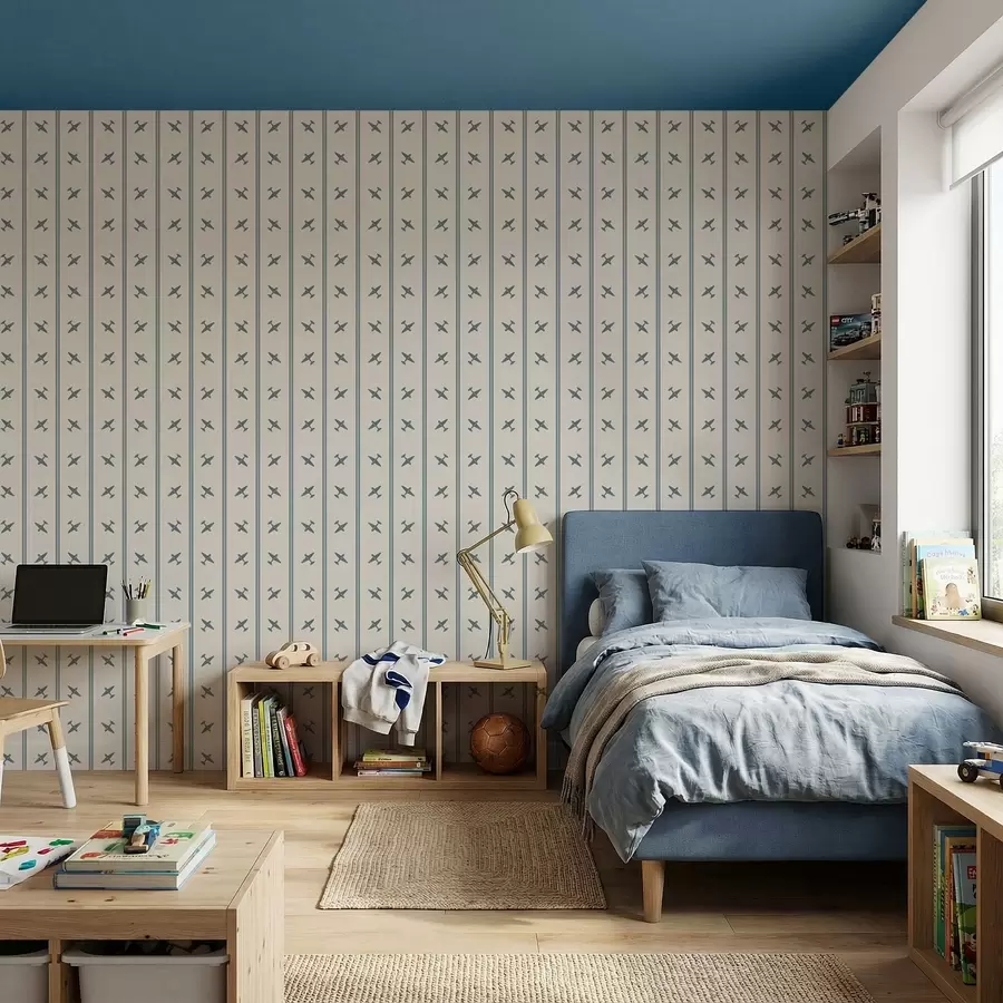 wall murals Авиони у пругастом узорку са плавим пругама a01170