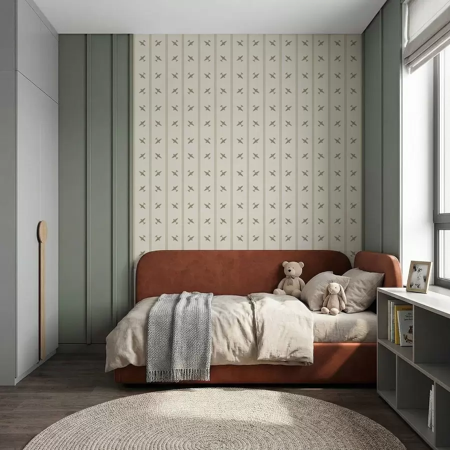 wall murals Авиони у пругастом узорку са маслинастим тоновима a01170v2