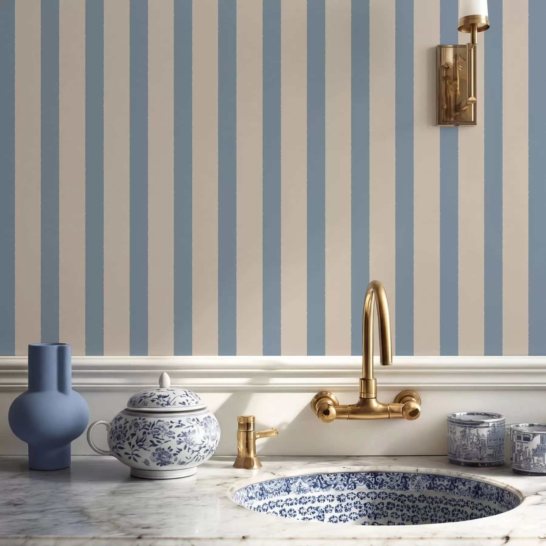 wall murals Беж и светло плаве вертикалне пруге a01180v3