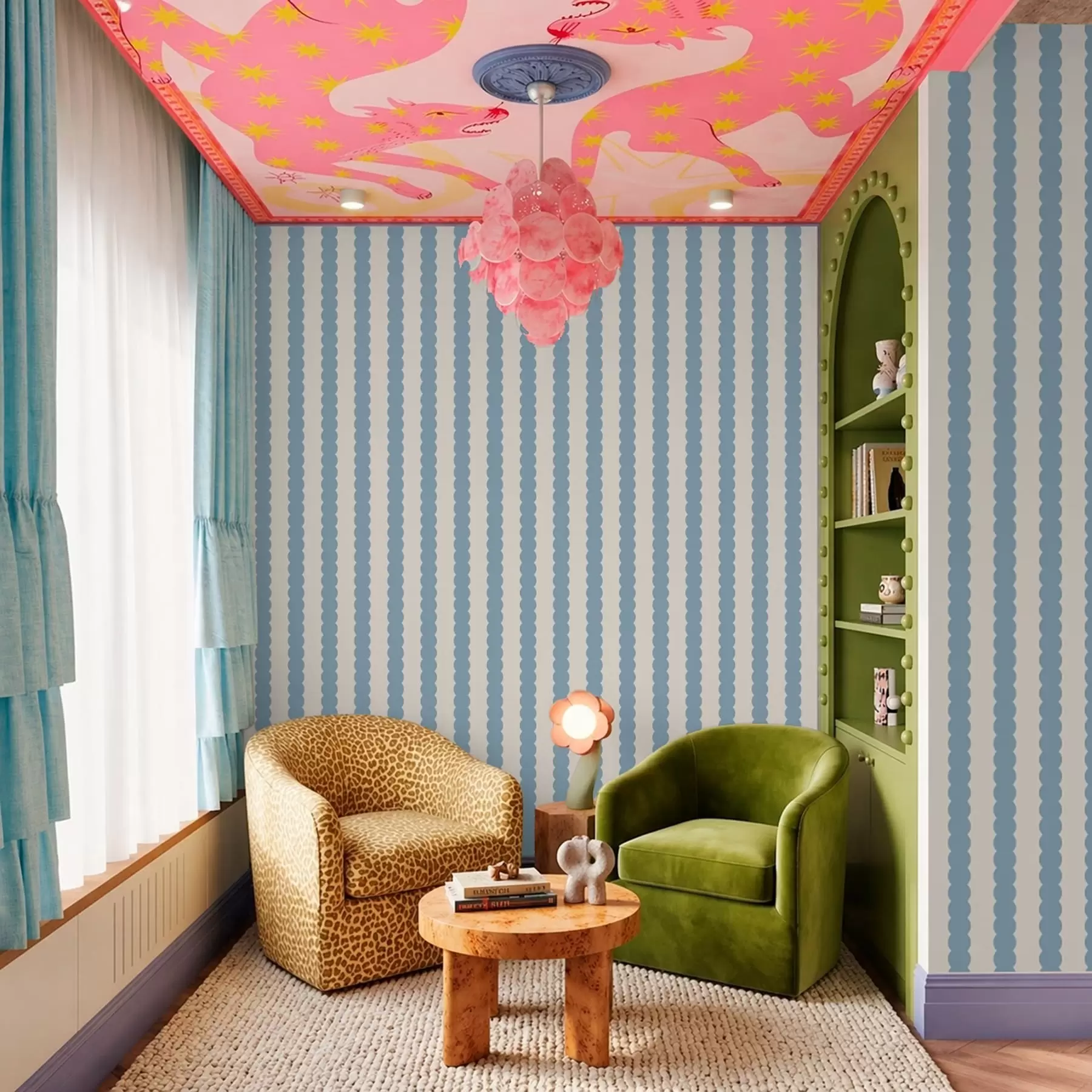 wall murals Плаве таласасте пруге у минималистичком стилу a01182