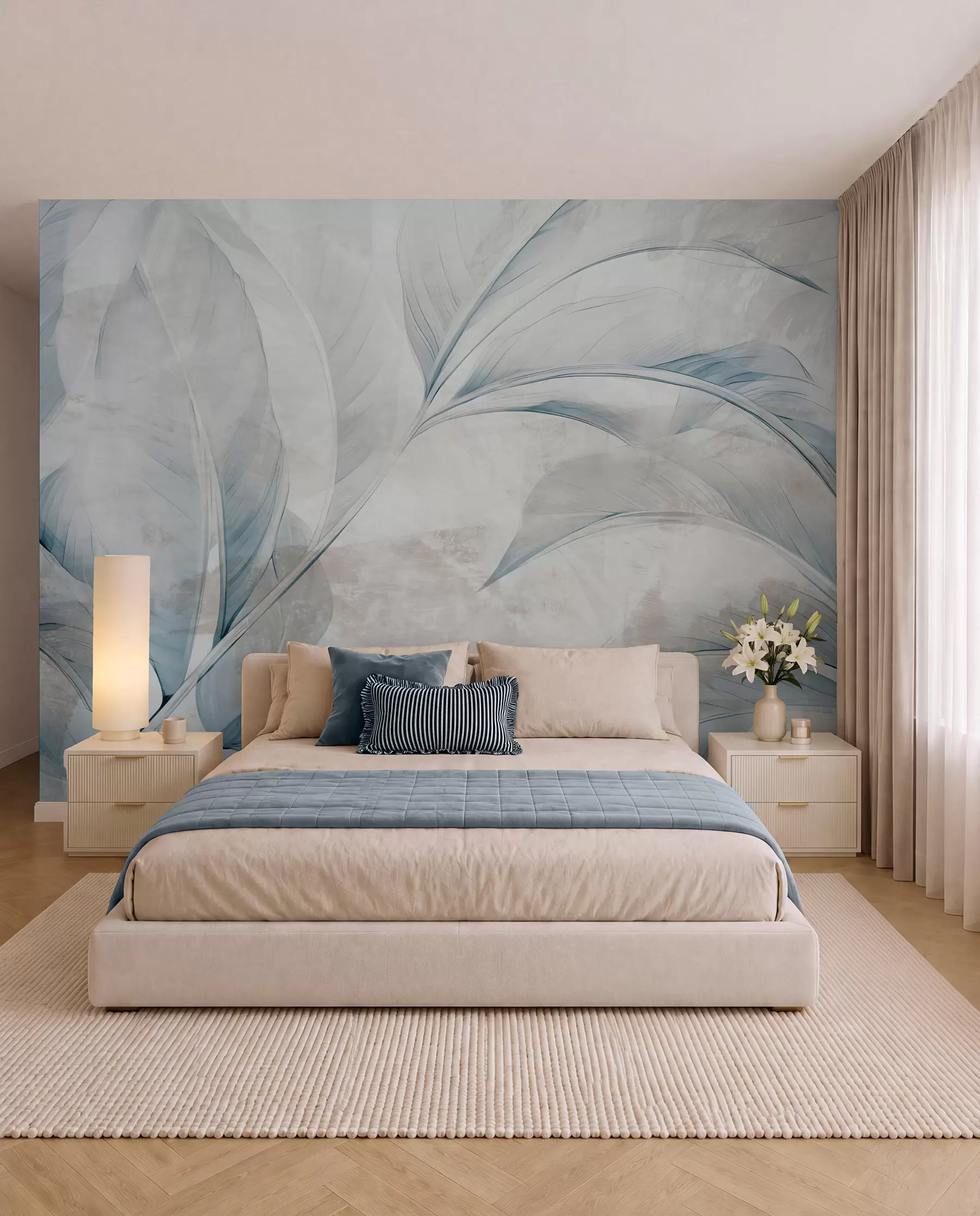 wall murals Veo plavog lišća w05440