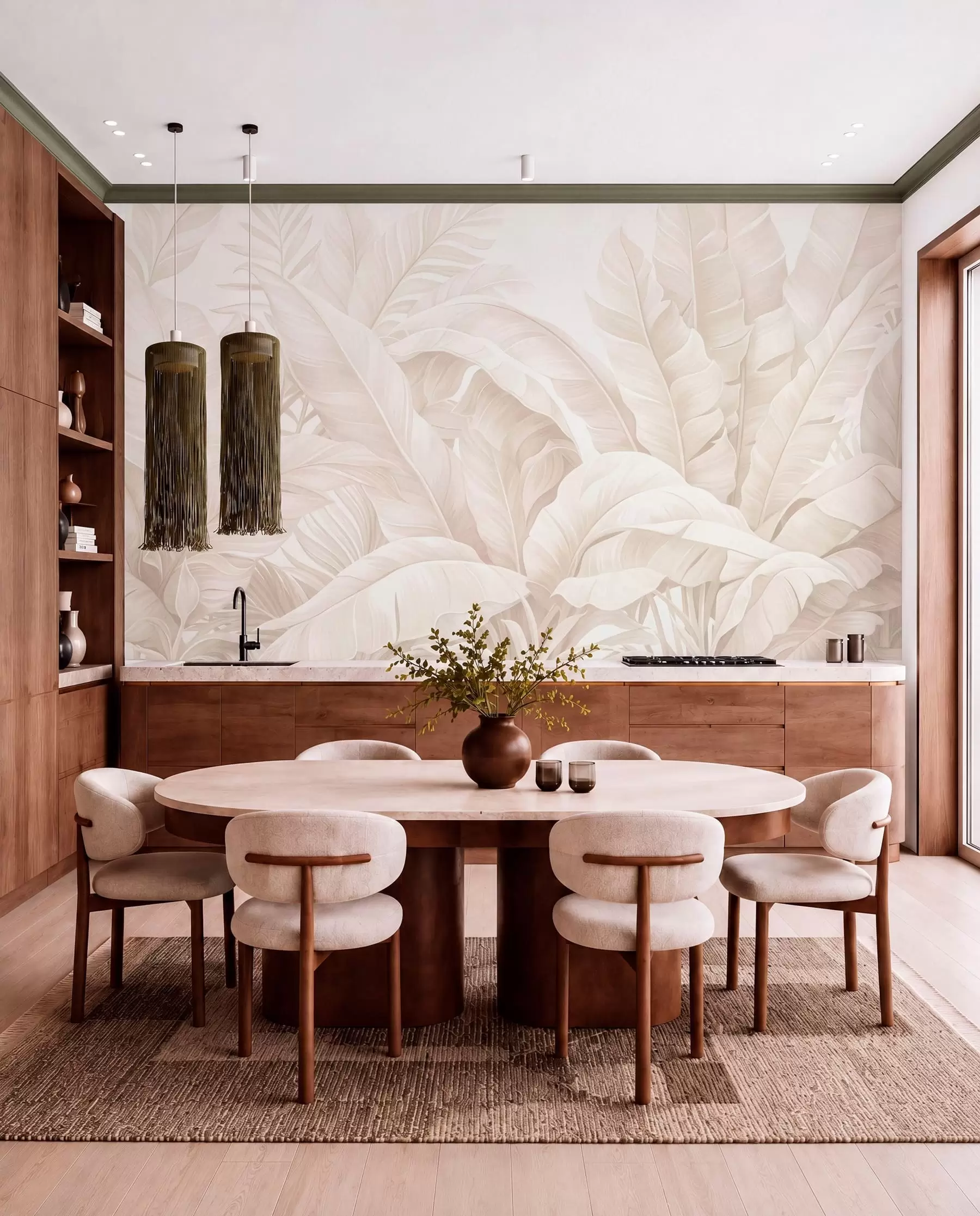 wall murals Винтажно тропско лишће w05518