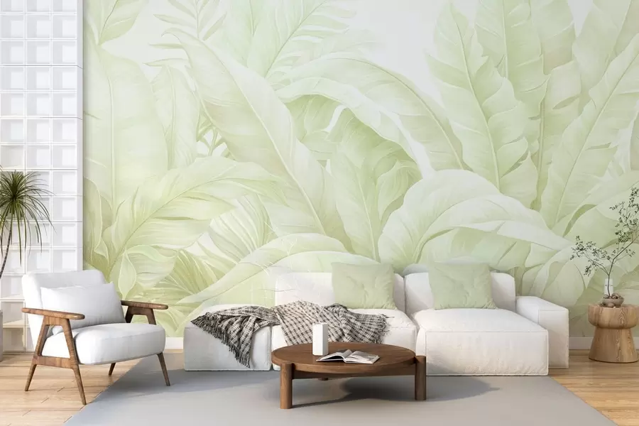 wall murals Винтажно тропско лишће w05518v1