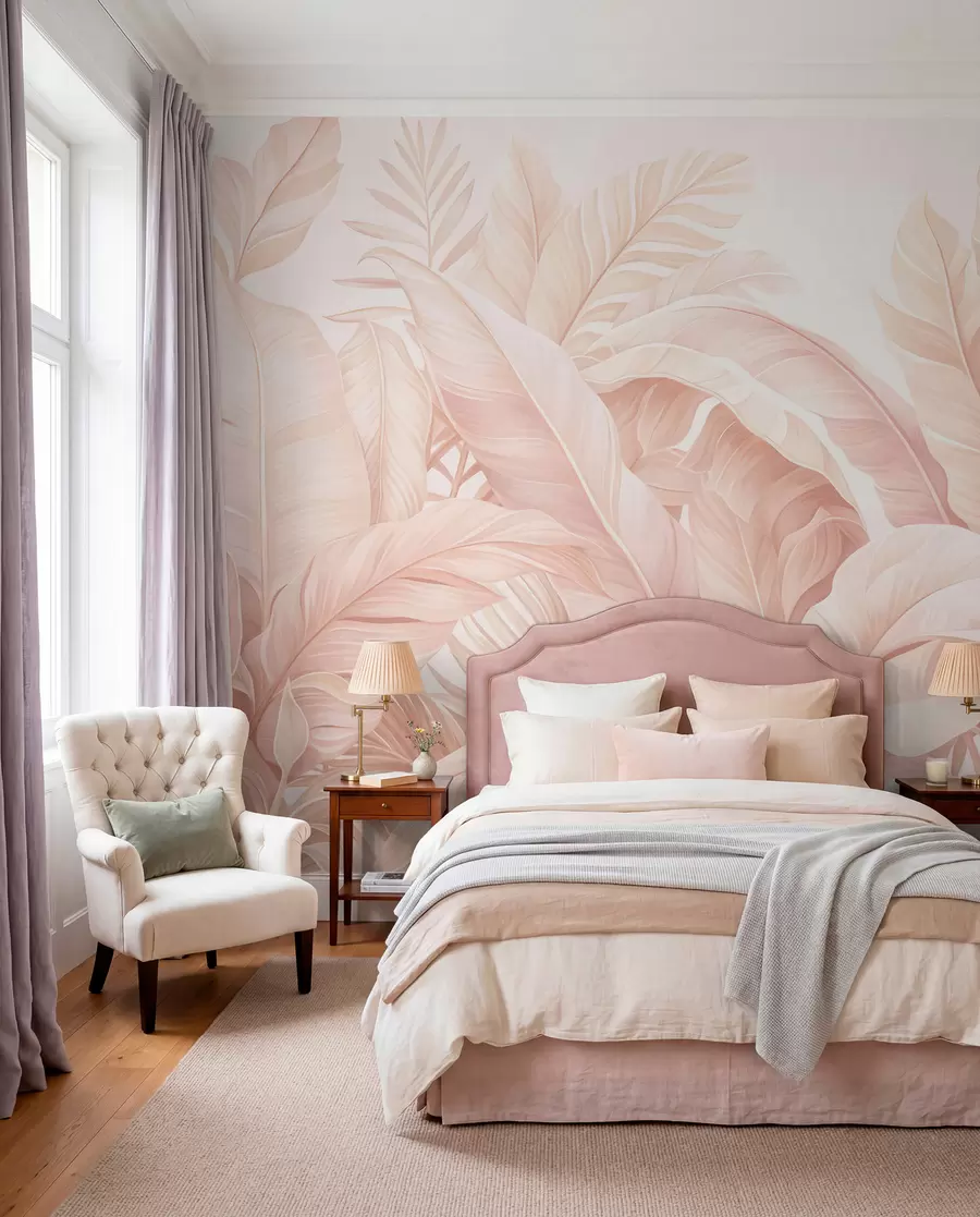 wall murals Винтажно тропско лишће w05518v2