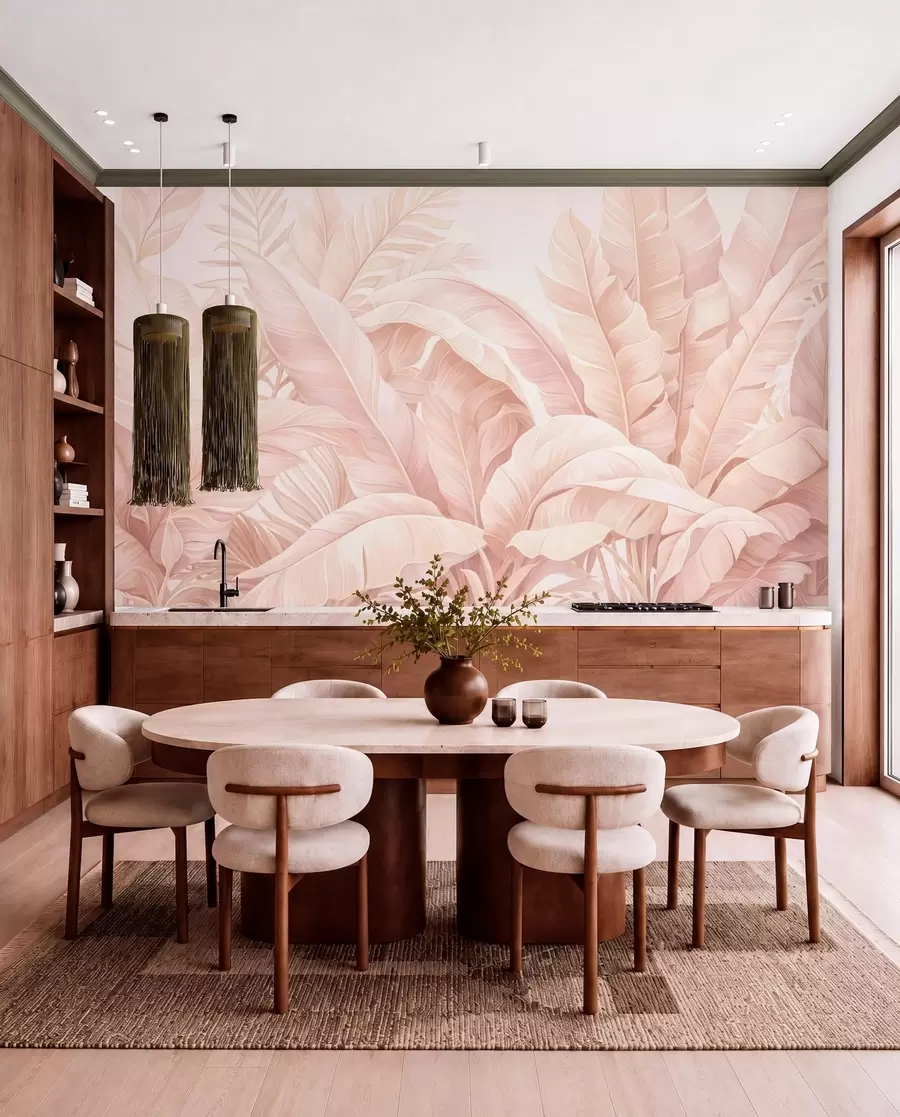 wall murals Винтажно тропско лишће w05518v2