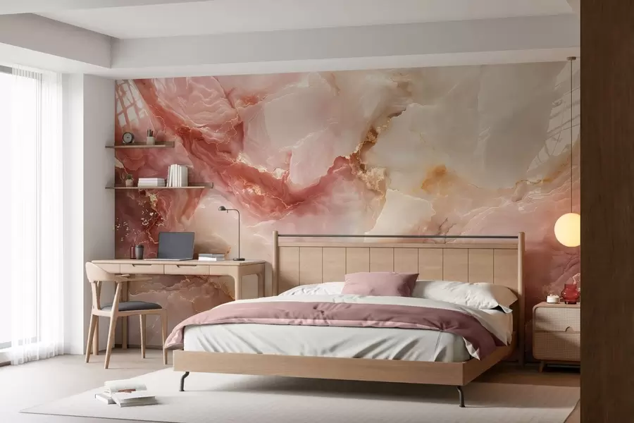 wall murals Имитација ружичастог мермера w05519