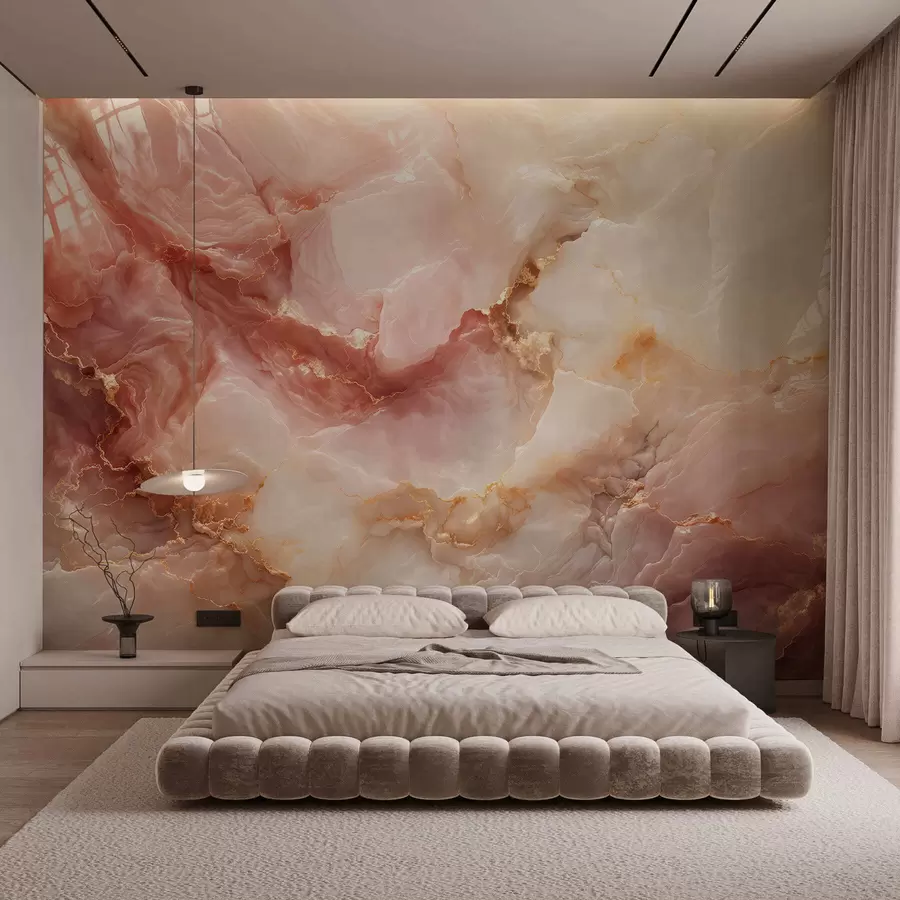 wall murals Имитација ружичастог мермера w05519