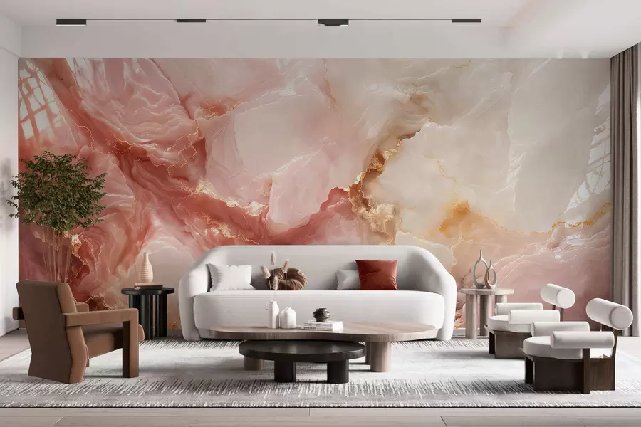 wall murals Имитација ружичастог мермера w05519
