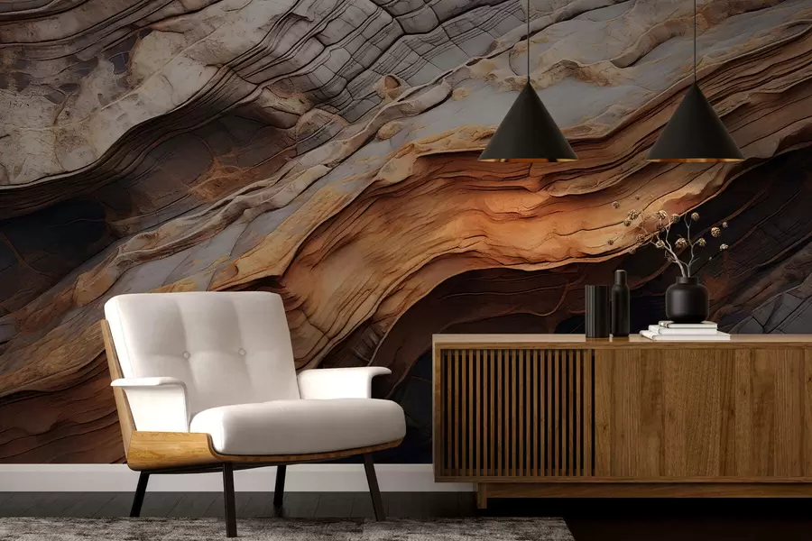 wall murals Тамна богата текстура дрвета w05520