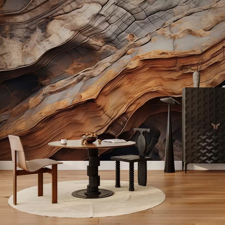 wall murals Тамна богата текстура дрвета w05520