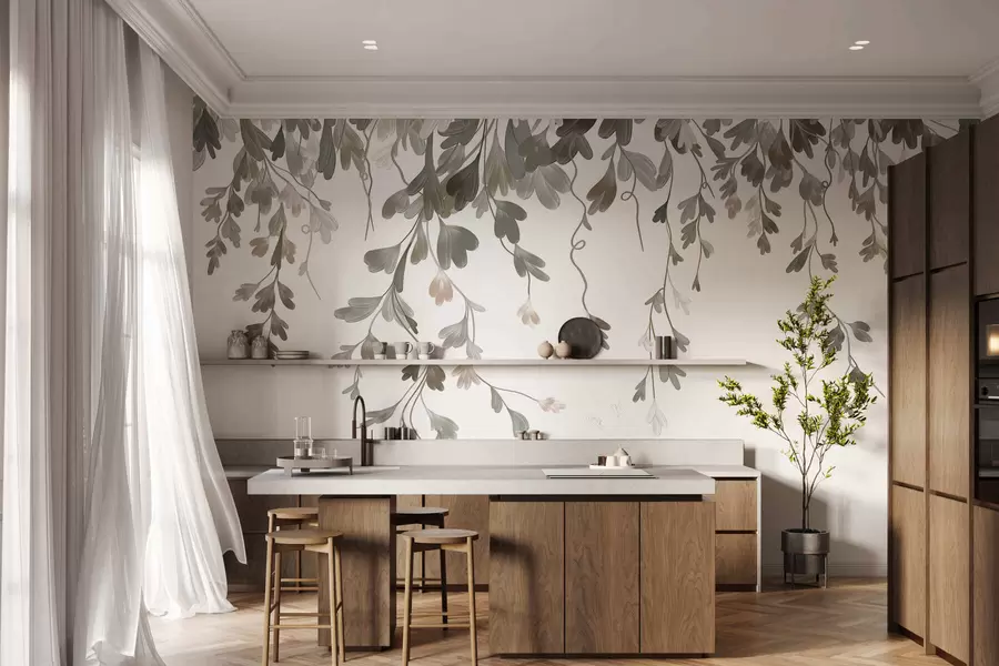 wall murals Нежни висећи листови w05526