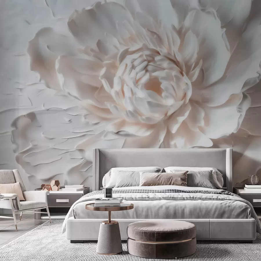 wall murals Нежни барељефни цвет са глатким латицама у светлим тоновима w09861