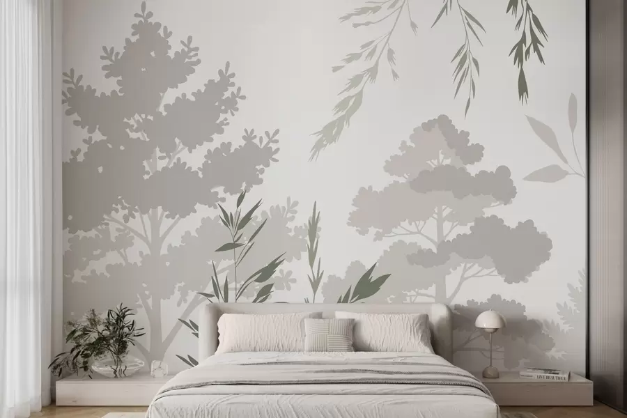 wall murals Дрвеће и траве w05551v1