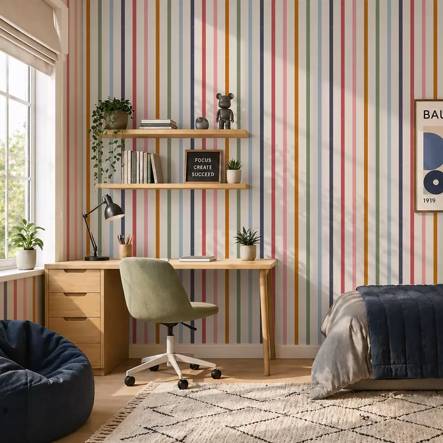 wall murals Светле вишебојне пруге на светлој позадини a01184