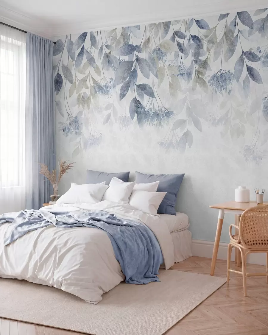 wall murals Vodopad lišća u teksas plavoj w05565v1