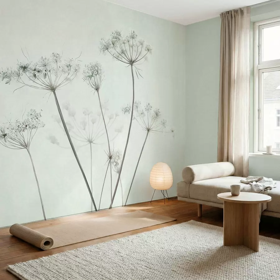 wall murals Нежни сушени кишобрани на мекој светлој позадини w05543v1