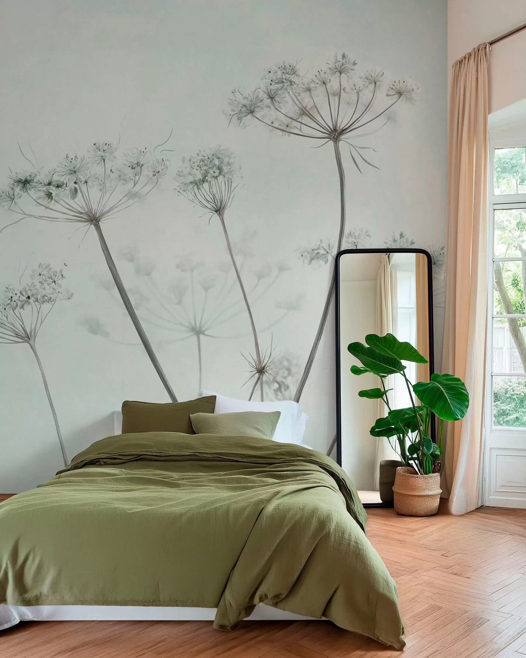wall murals Suvi cvjetni štitovi na menti w05543v1