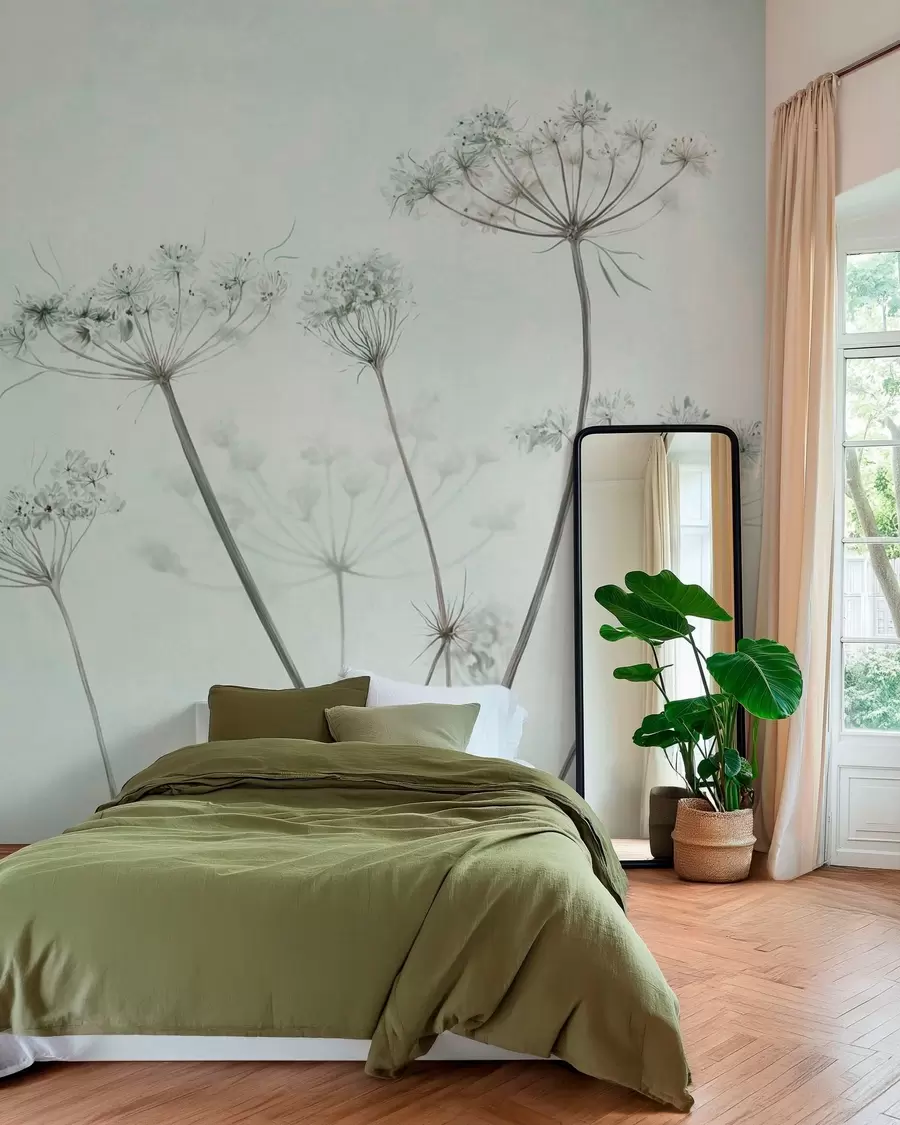 wall murals Suvi cvjetni štitovi na menti w05543v1