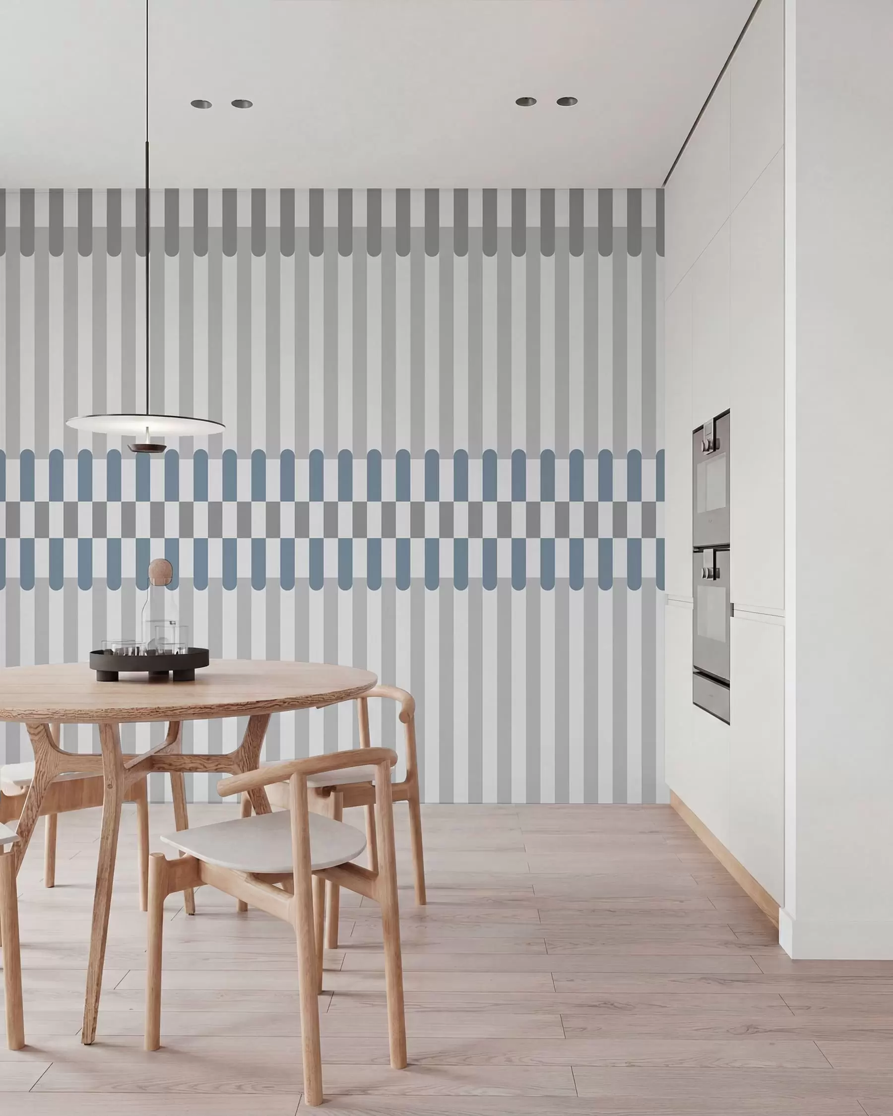 wall murals Пругасти узорак у сивим и плавим тоновима w05150v6