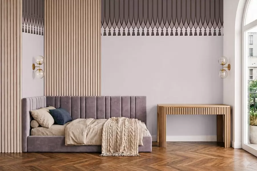 wall murals Декоративна ивица са ресама у лила тоновима w05544v1
