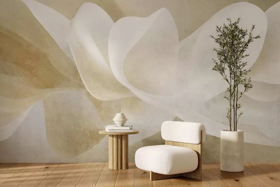 wall murals Апстрактне пастелне латице са меким провидним слојевима у акварел стилу w05603