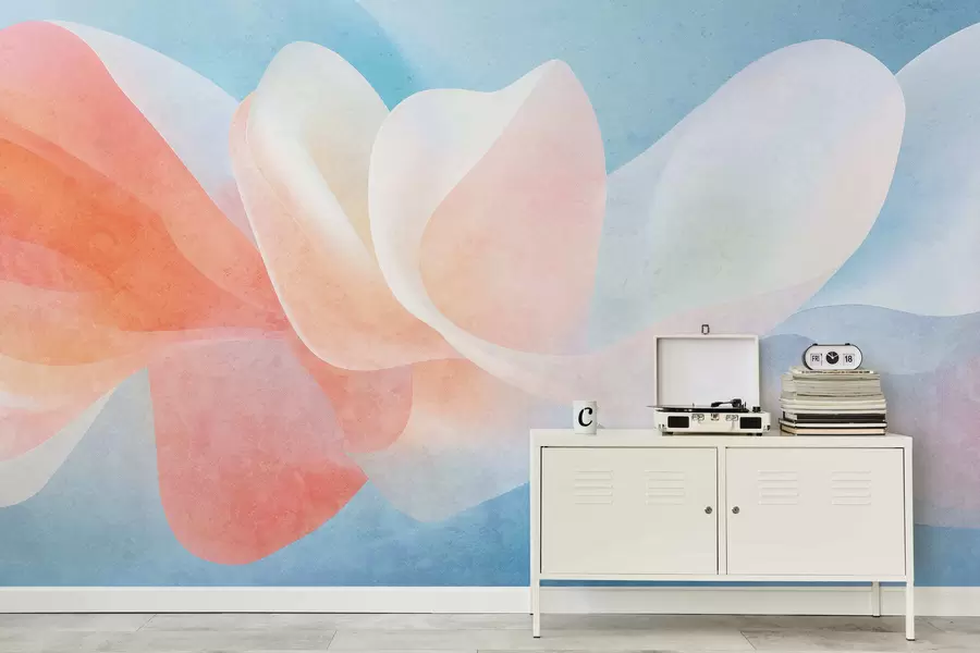 wall murals Апстрактне латице у боји са меким провидним слојевима у стилу акварела w05603v1