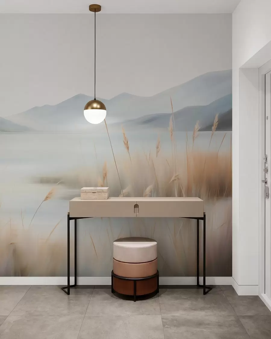 wall murals Апстрактни пејзаж планина и језера w05584