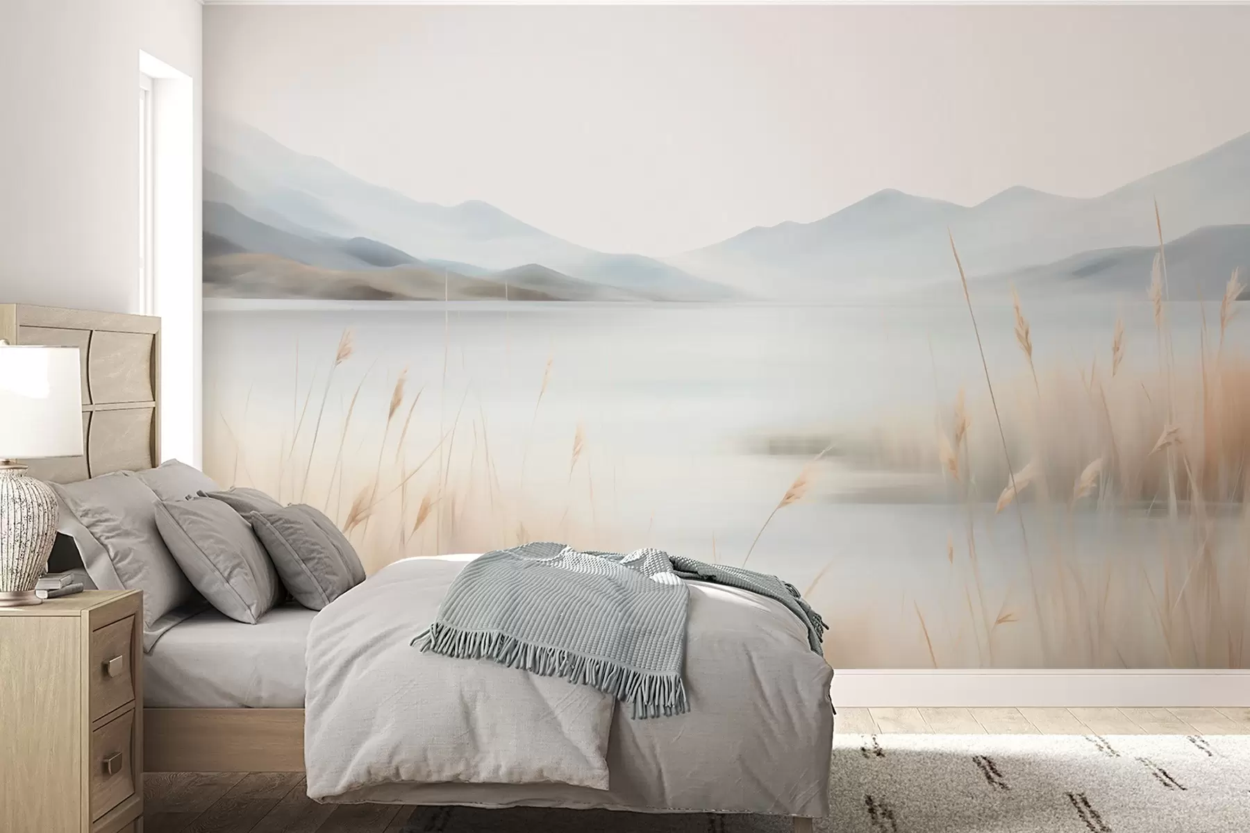 wall murals Апстрактни пејзаж планина и језера w05584
