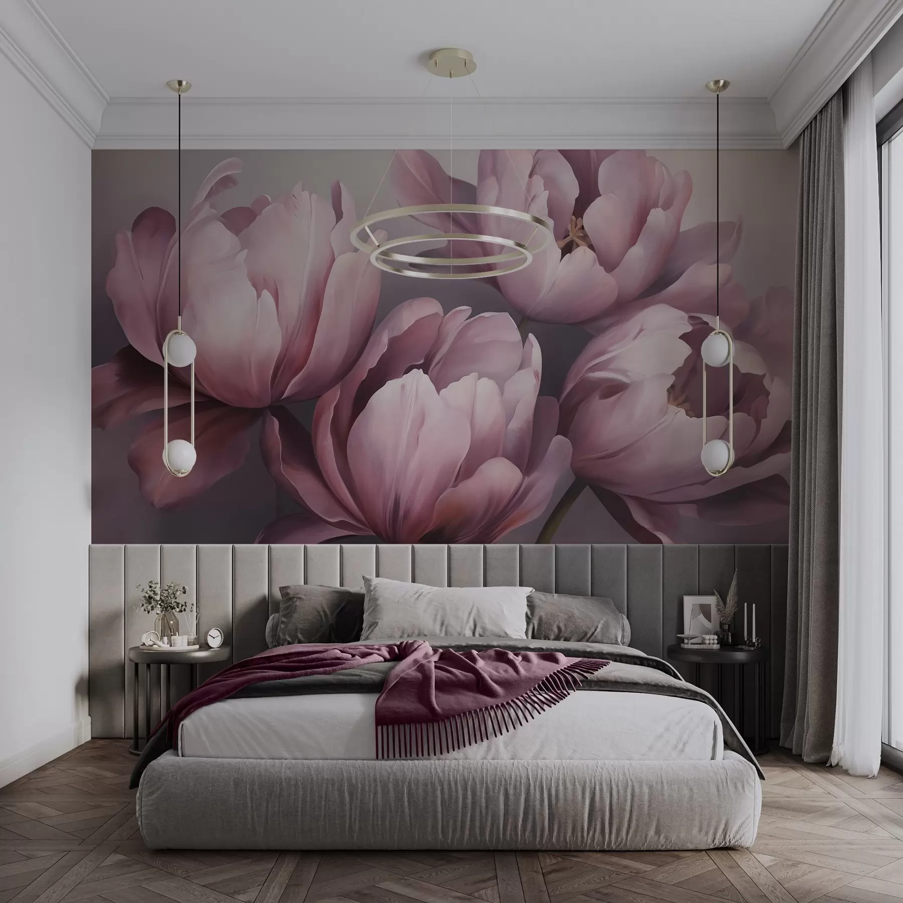 wall murals Апстрактна имитација слике тулипана w05593