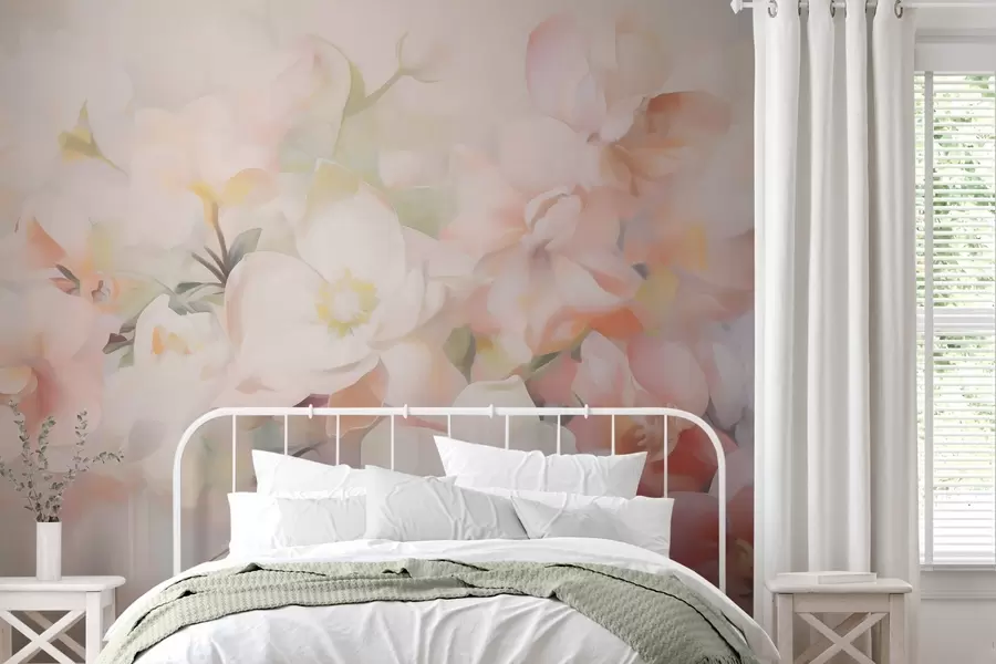 wall murals Нежно апстрактно цвеће, имитација слике w05594