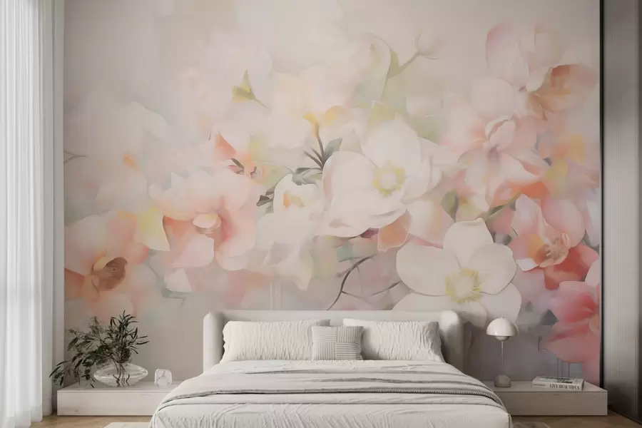wall murals Нежно апстрактно цвеће, имитација слике w05594